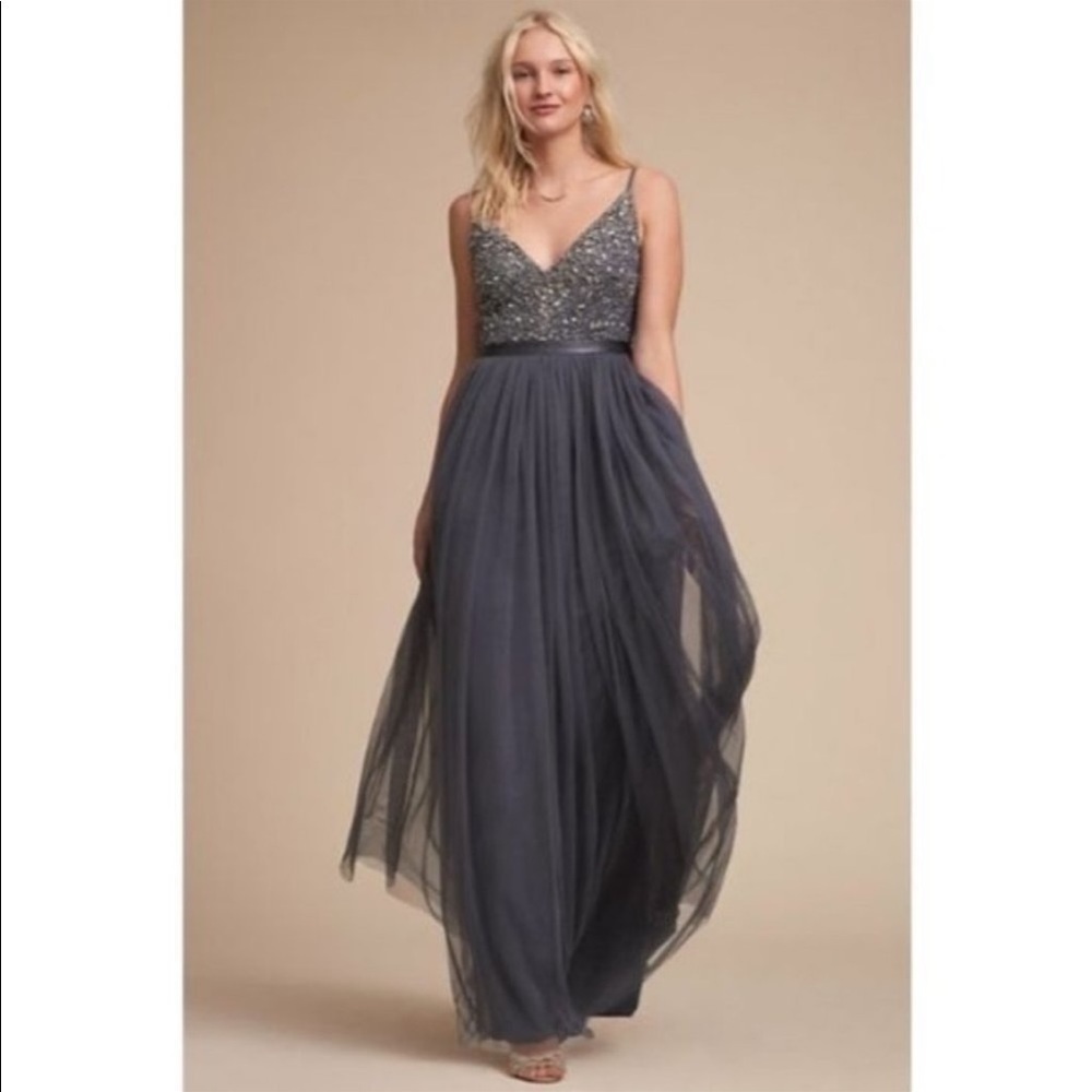 NWT BHLDN Avery Beaded Sequin Tulle Bridesmaid Special Occasion Dress Size 4